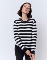 Pull épais en mélange laine rayé