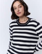 Pull épais en mélange laine rayé