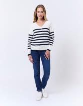 Pull marinière 100% coton rayé