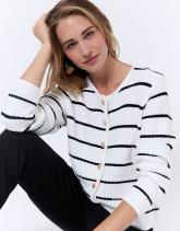Gilet en mélange coton rayé