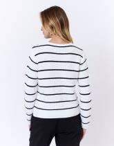 Gilet en mélange coton rayé