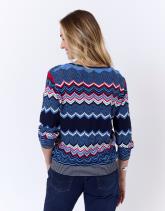 Pull fin en mélange coton multicolore