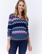 Pull fin en mélange coton multicolore