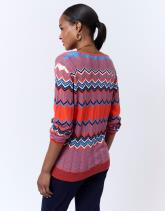 Pull fin en mélange coton multicolore