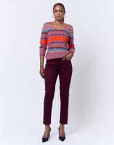 Pull fin en mélange coton multicolore