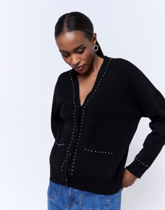 Gilet uni décoré