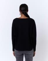 Pull épais uni décoré