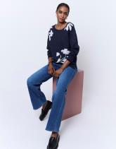 Pull épais en mélange coton bicolore