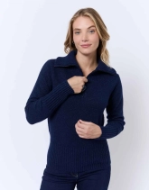 Pull épais en mélange laine uni