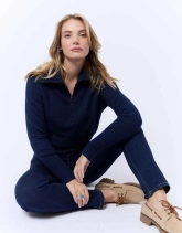 Pull épais en mélange laine uni