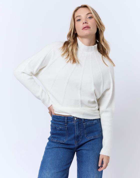 Pull fin en mélange laine uni