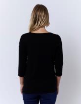 Pull fin uni décoré