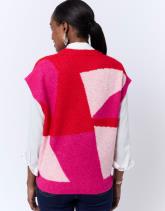 Pull épais en mélange laine color bloc