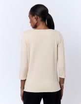 Pull fin uni décoré