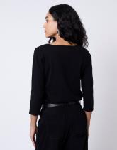 Pull fin uni décoré