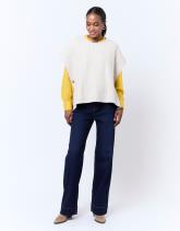 Pull épais court en mélange laine uni