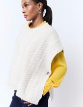 Pull épais court en mélange laine uni