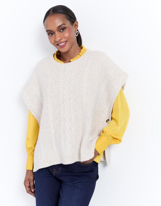 Pull épais court en mélange laine uni