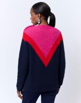 Pull épais en mélange laine color bloc
