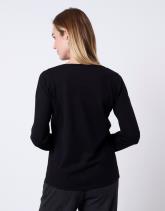 Pull fin uni décoré