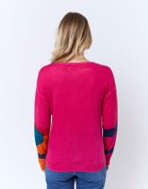 Pull fin en mélange cachemire color bloc