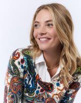 Pull fin en mélange cachemire imprimé