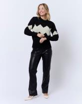 Pull épais en mélange laine color bloc