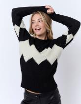 Pull épais en mélange laine color bloc