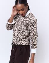 Pull épais imprimé léopard