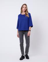 Pull épais court en mélange laine uni