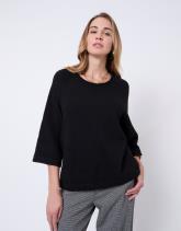 Pull épais court en mélange laine uni