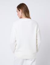 Pull épais en mélange laine bicolore