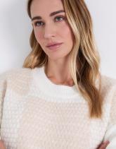 Pull épais en mélange laine bicolore