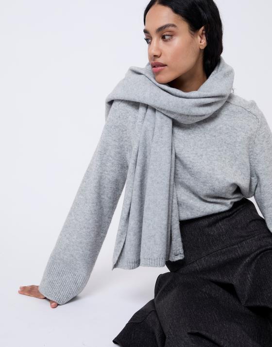 Pull fin en mélange laine uni