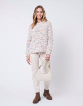 Pull épais court multicolore