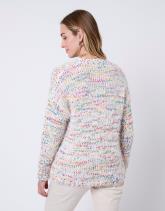 Pull épais court multicolore