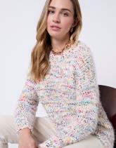 Pull épais court multicolore