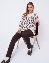 Pull épais mi-long à motifs