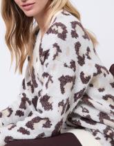 Pull épais mi-long à motifs