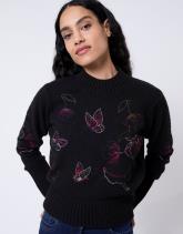 Pull épais en mélange laine à motifs