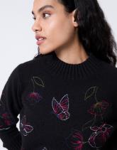 Pull épais en mélange laine à motifs