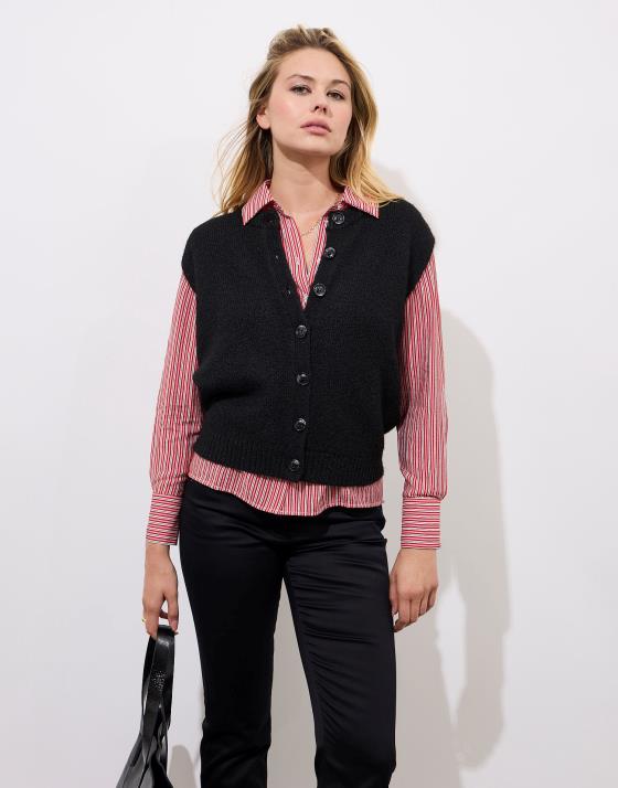 Gilet en mélange laine uni