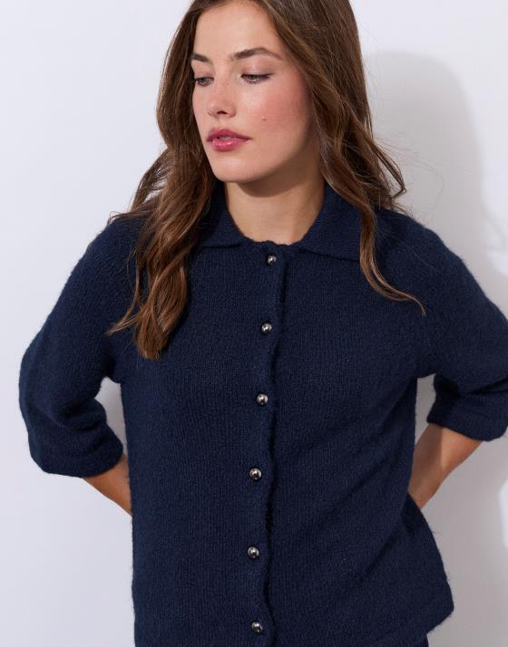 Gilet en mélange laine uni