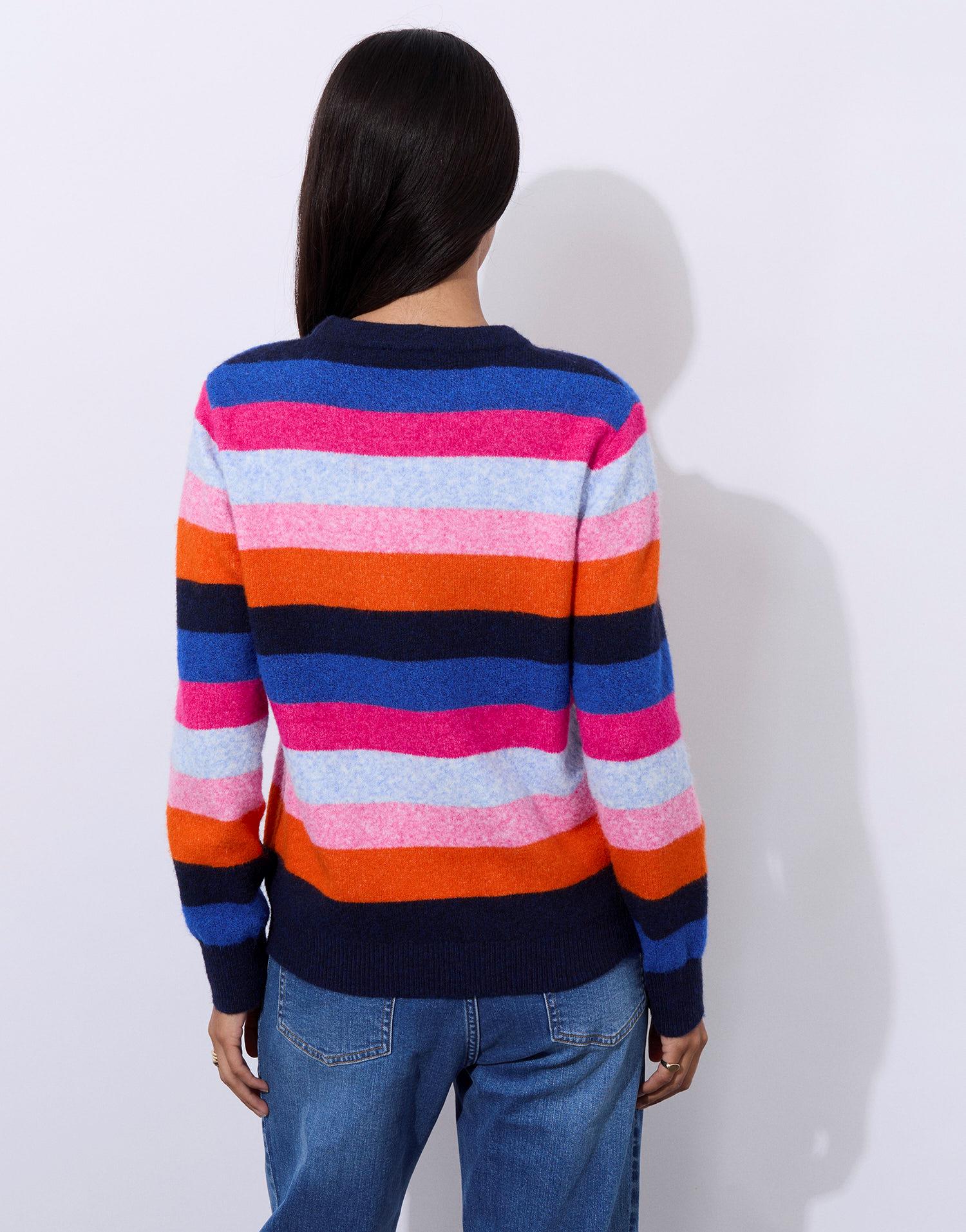 Pull épais en mélange laine rayé