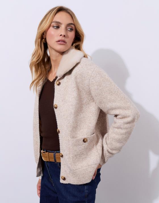 Gilet en mélange laine uni