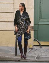 Poncho imprimé léopard