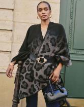 Poncho imprimé léopard