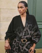 Poncho imprimé léopard