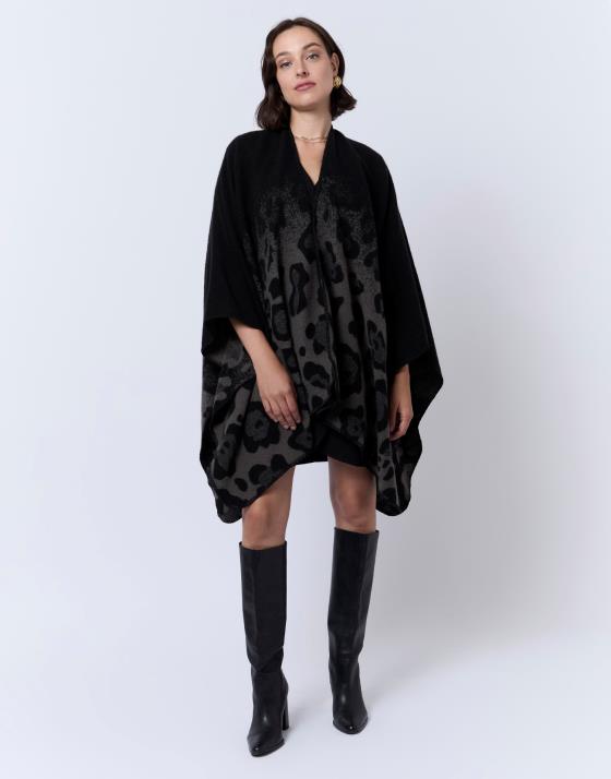 Poncho imprimé léopard