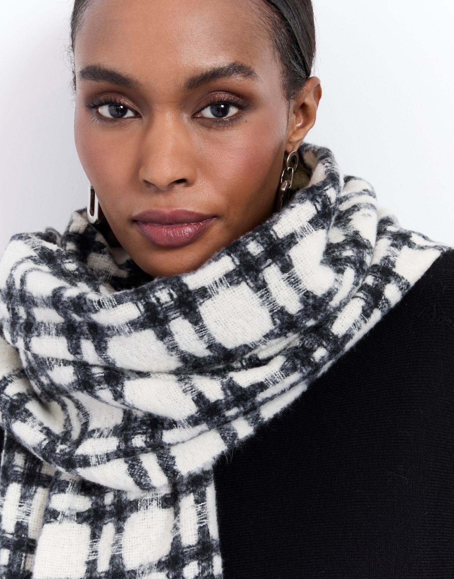 Écharpe Pashmina Imprimée Drapeau Monaco Pour Femme - Taille Unique, 197x72 Cm, Laine Douce, Cadeau Élégant